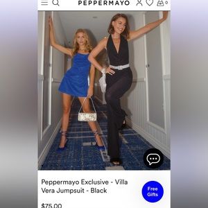 Peppermayo - Villa Vera Jumpsuit - Black size US 4 (au8) NWT